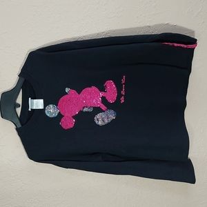 Disney Parks 2 sided sequins Mickey Mouse sweatshirt, XS, black/pink/silver